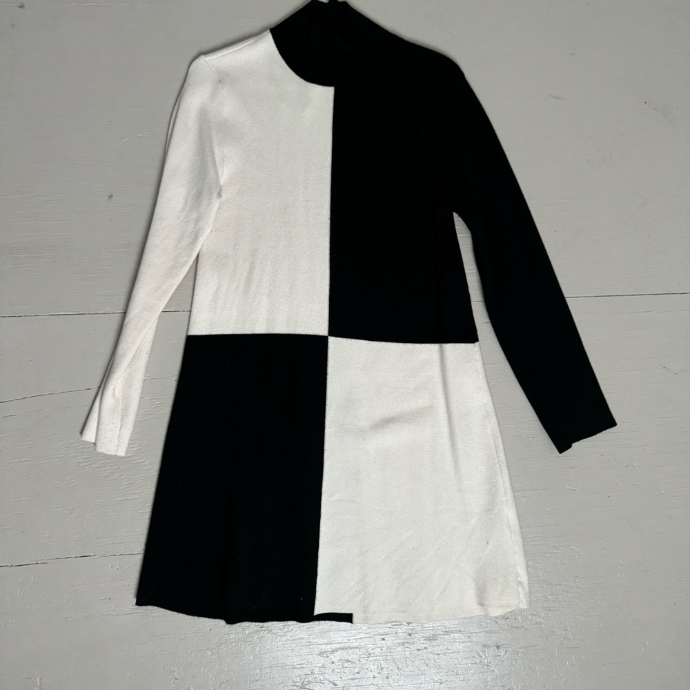 Zara Blank and White Mod Sweater dress